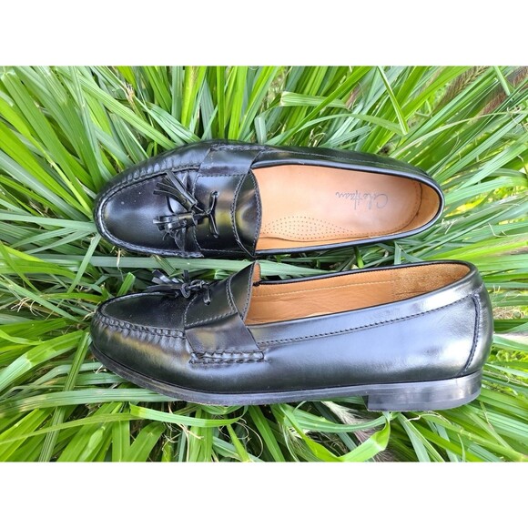 Mens 11 D Cole Haan Pinch Tassel Black Leather Loafer Dress Shoes 03506